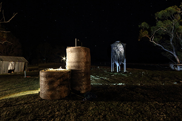 Some still cry when it rains. Image credit - Robbie Rowlands, Silo projection – Wright farm Yuengroon