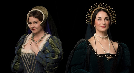 Sally-Anne Russell as Jane Seymour and Elena Xanthoudakis as Anne Boleyn - photo by Jodie Hutchinson