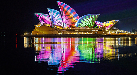 Lighting of the Sails at Vivid Sydney by Audio Creatures - photo by James Horan