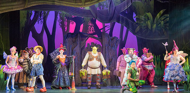 Shrek The Musical Ben Mingay and Ensemble - photo by Brian Geach
