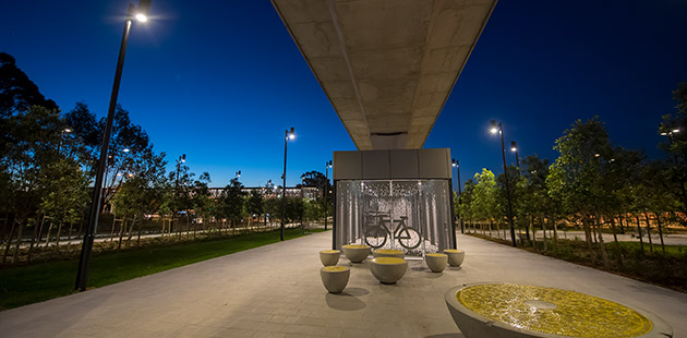 Public art at Kellyville Station on the Metro North West Line - courtesy of Create NSW