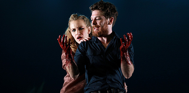 Kate Mulvany and Dan Spielman in Bell Shakespeare's production of Macbeth at the Sydney Opera House (2012) - photo by James Rush