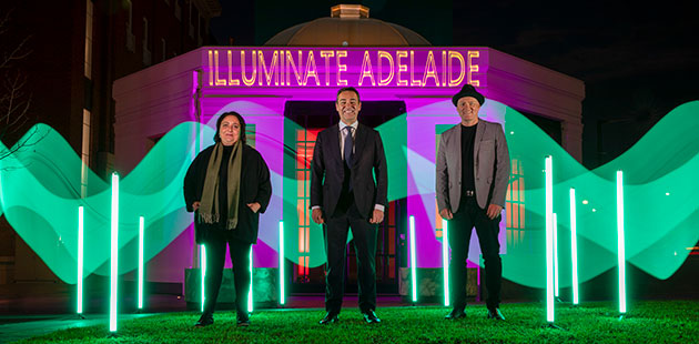 Illuminate-Adelaide-Rachael-Azzopardi-Premier-Steven-Marshall-and-Lee-Cumberlidge
