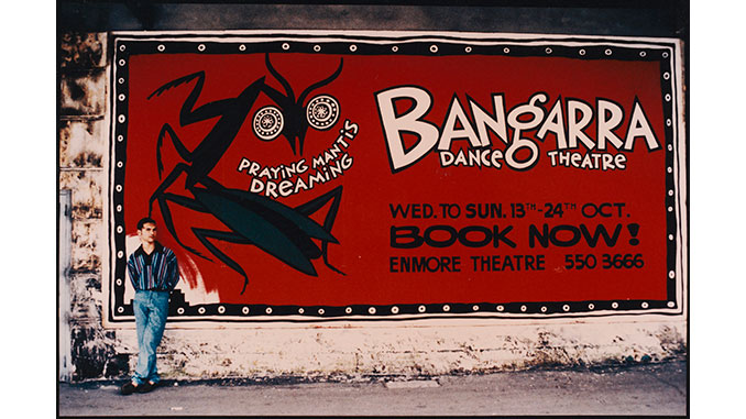 NLA-Tim-Webster-Stephen-Page-with-Poster-for-Praying-Mantis-Dreaming-1993
