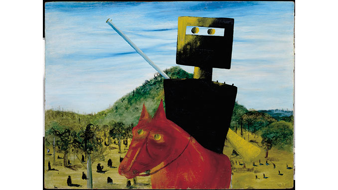 Sidney-Nolan-Kelly-and-Horse-1946-Canberra-Museum-and-Gallery