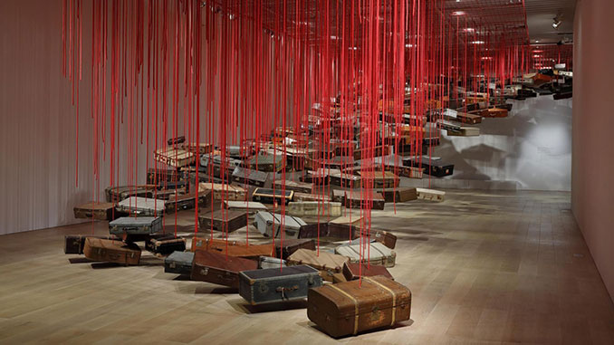Chiharu-Shiota-Installation-view-of-Accumulation-Searching-for-the-Destination